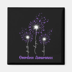Overdose Awareness Faith Hope Love Dandelion Magnet