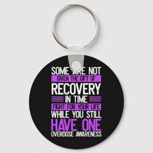 Overdose Awareness Fighter Purple Ribbon Drug Abus Key Ring