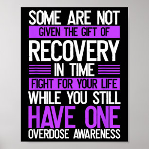 Overdose Awareness Fighter Purple Ribbon Drug Abus Poster