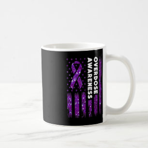 Overdose Awareness Flag Pruple Ribbon Addiction Re Coffee Mug
