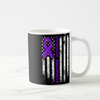 Overdose Awareness Flag Purple Ribbon Addiction Re Coffee Mug