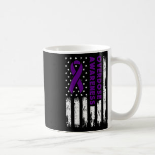 Overdose Awareness Flag Purple Ribbon Addiction Re Coffee Mug