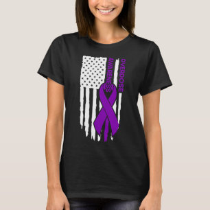 Overdose Awareness Flag Purple Ribbon T-Shirt