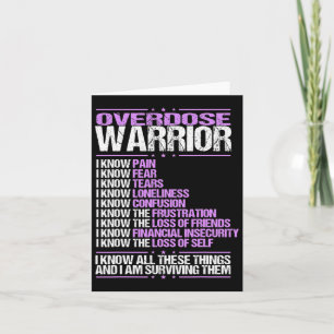 Overdose Awareness I Know Pain Survivor Purple Rib Card