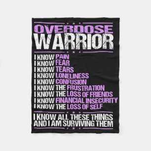 Overdose Awareness I Know Pain Survivor Purple Rib Fleece Blanket