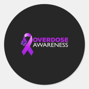 Overdose Awareness I Wear Purple  Classic Round Sticker