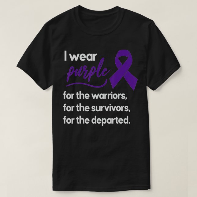 Overdose Awareness  I Wear Purple  T-Shirt (Design Front)