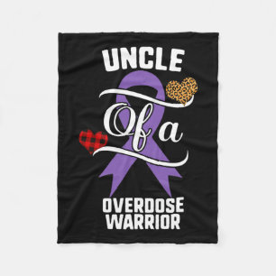Overdose Awareness Leopard Buffalo Plaid Family Gi Fleece Blanket