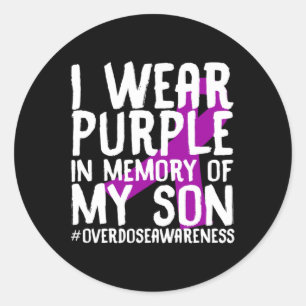 Overdose Awareness Memory Of Deceased Son Drug Abu Classic Round Sticker
