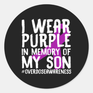 Overdose Awareness Memory Of Deceased Son Drug Abu Classic Round Sticker