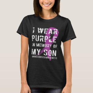 Overdose Awareness Memory of Son Purple Ribbon T-Shirt