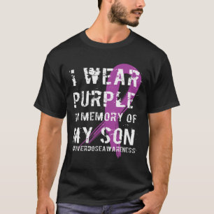Overdose Awareness Memory Of Son Purple Ribbon T-Shirt