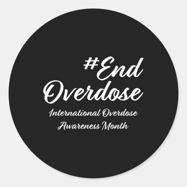 Overdose Awareness Month1  Classic Round Sticker (Front)