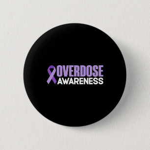Overdose Awareness Month 2022 Overdose Day Ribbon 6 Cm Round Badge