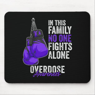 Overdose Awareness Month Boxing Gloves Purple Ribb Mouse Pad