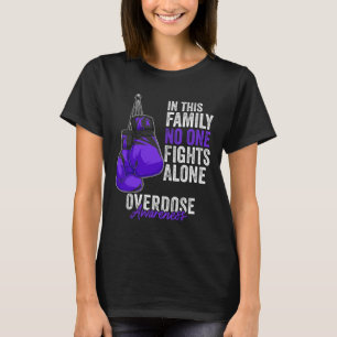 Overdose Awareness Month Boxing Gloves Purple Ribb T-Shirt