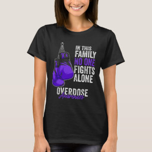 Overdose Awareness Month Boxing Gloves Purple Ribb T-Shirt