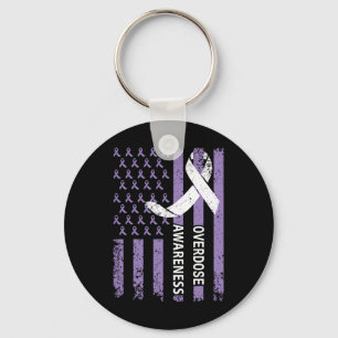 Overdose Awareness Month Flag Purple For Men And W Key Ring