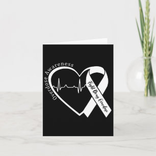 Overdose Awareness Month Heart Purple Ribbon Suppo Card