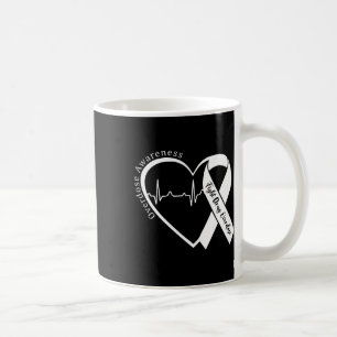 Overdose Awareness Month Heart Purple Ribbon Suppo Coffee Mug