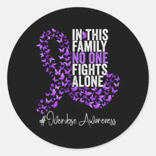 Overdose Awareness Month Purple Ribbon Classic Round Sticker