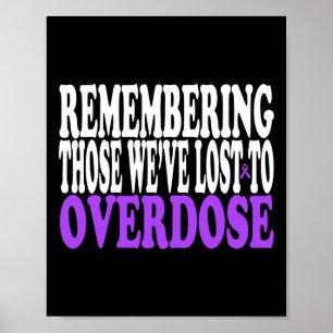 Overdose Awareness Month Purple Ribbon Drug Addict Poster