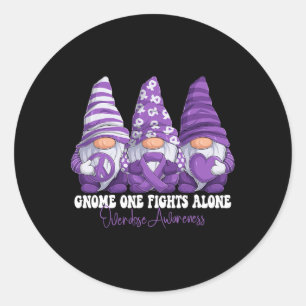 Overdose Awareness Month Purple Ribbon Gnomies Sup Classic Round Sticker