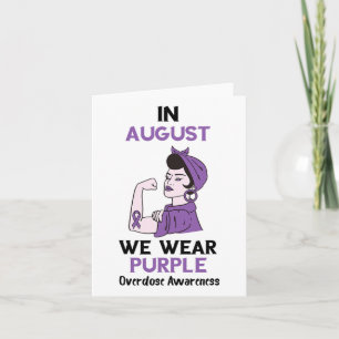 Overdose Awareness Month Purple Ribbon In August O Card