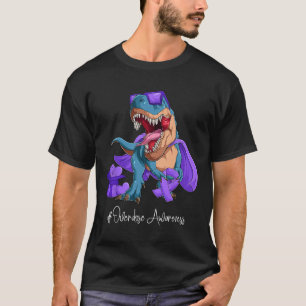 Overdose Awareness Month Purple Ribbon Trex  T-Shirt