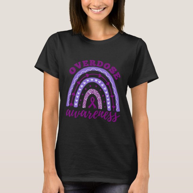 Overdose Awareness Month Rainbow  T-Shirt (Front)