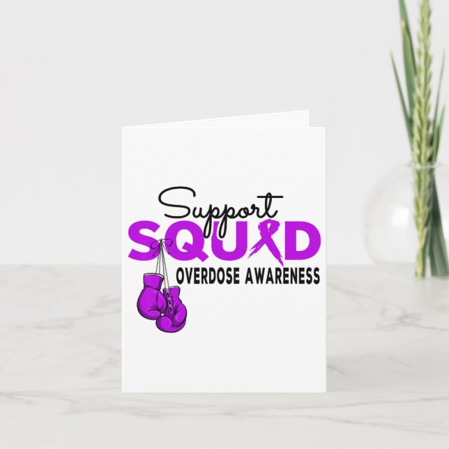 Overdose Awareness Month Support Squad Purple Ribb Card (Front)