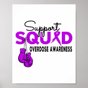 Overdose Awareness Month Support Squad Purple Ribb Poster