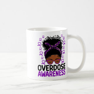 Overdose Awareness Mum Afro African American Messy Coffee Mug