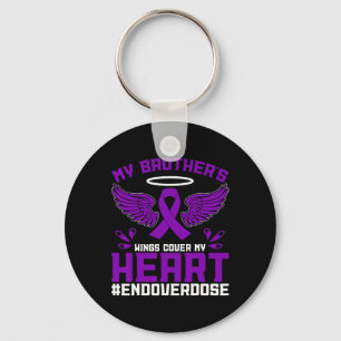 Overdose Awareness My Brother's Wings Cover My Hea Key Ring