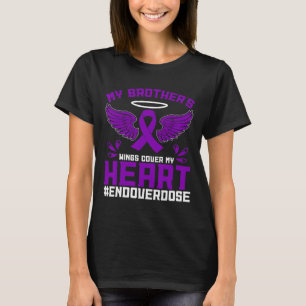Overdose Awareness My Brother's Wings Cover My Hea T-Shirt