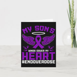 Overdose Awareness My Son's Wings Cover My Heart Card