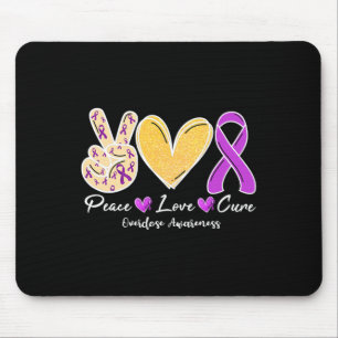 Overdose Awareness Peace Love Heart Ribbon Family Mouse Pad