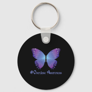 Overdose Awareness Purple Butterfly Drug Addiction Key Ring