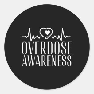 Overdose Awareness Purple Classic Round Sticker
