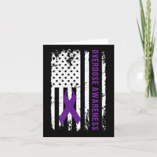 Overdose Awareness Purple Ribbon Addiction Recover Card