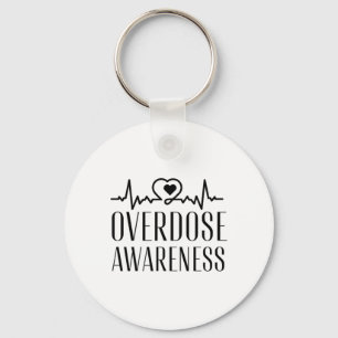 Overdose Awareness Purple Ribbon Addiction Recover Key Ring