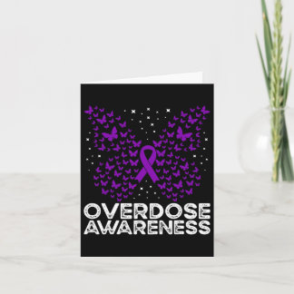Overdose Awareness Purple Ribbon Butterfly  Card