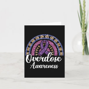 Overdose Awareness Purple Ribbon Drug Addiction 10 Card