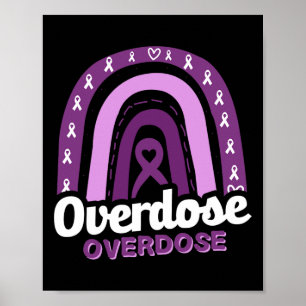 Overdose Awareness Purple Ribbon Drug Addiction 10 Poster