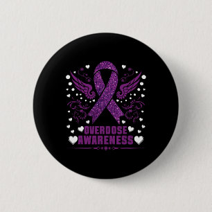 Overdose Awareness Purple Ribbon Drug Addiction 11 6 Cm Round Badge
