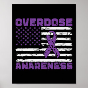 Overdose Awareness Purple Ribbon Drug Addiction 13 Poster