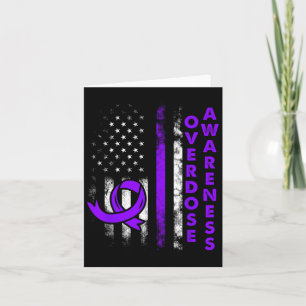 Overdose Awareness Purple Ribbon Drug Addiction 16 Card