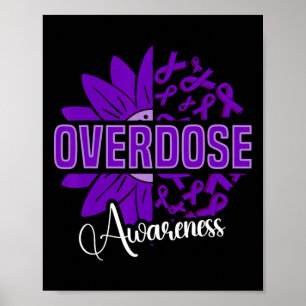 Overdose Awareness Purple Ribbon Drug Addiction 17 Poster