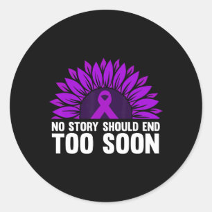 Overdose Awareness Purple Ribbon Drug Addiction 18 Classic Round Sticker