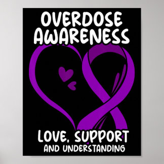 Overdose Awareness Purple Ribbon Drug Addiction 19 Poster
